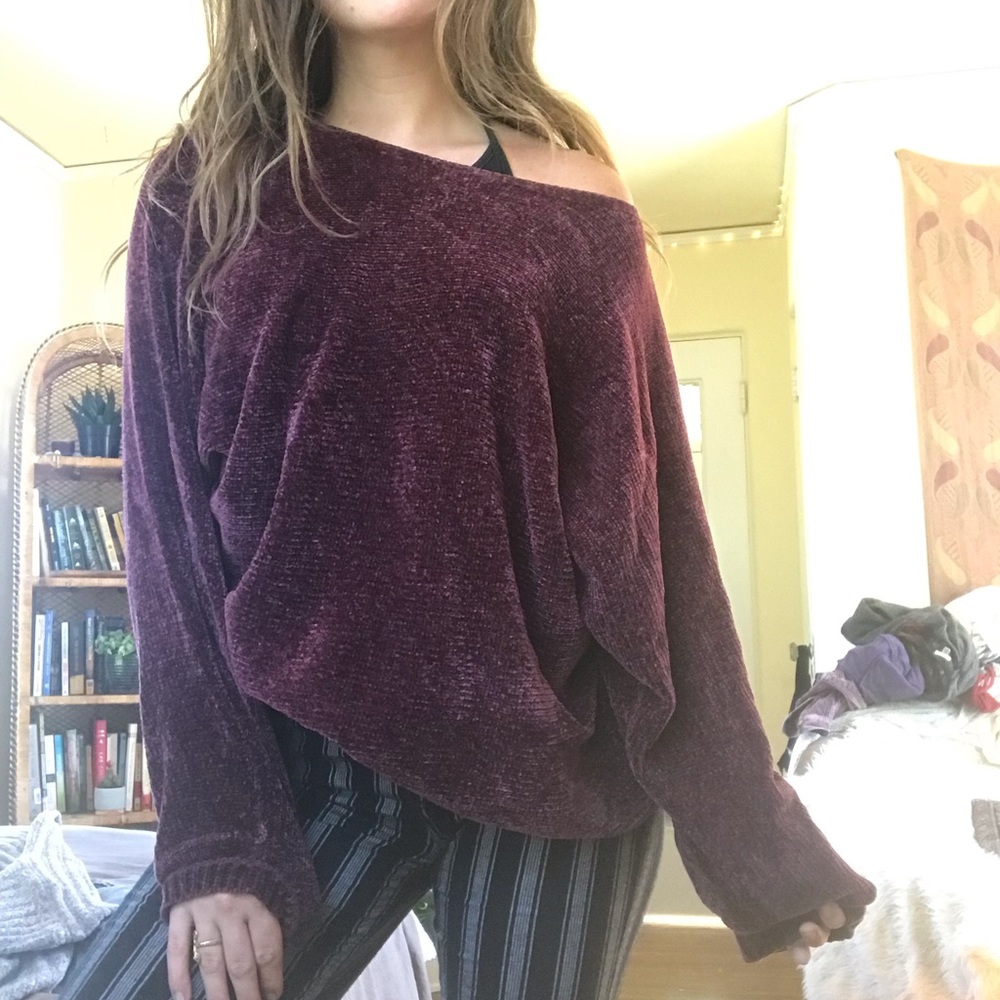 Super cozy chenille purple sweater